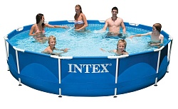 Каркасный круглый бассейн Intex 28210 (366x76 см) Metal Frame Pool 
